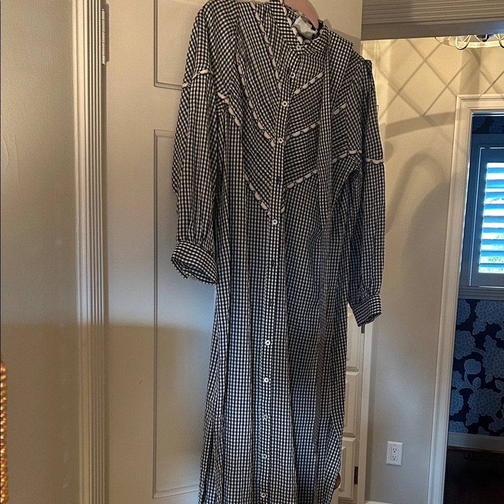 Tuckernuck Pomander Place navy gingham dress NWT